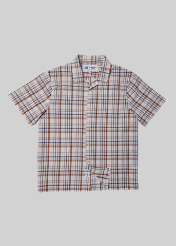 J. Press x American Trench Cotton Linen Madras Camp Collar