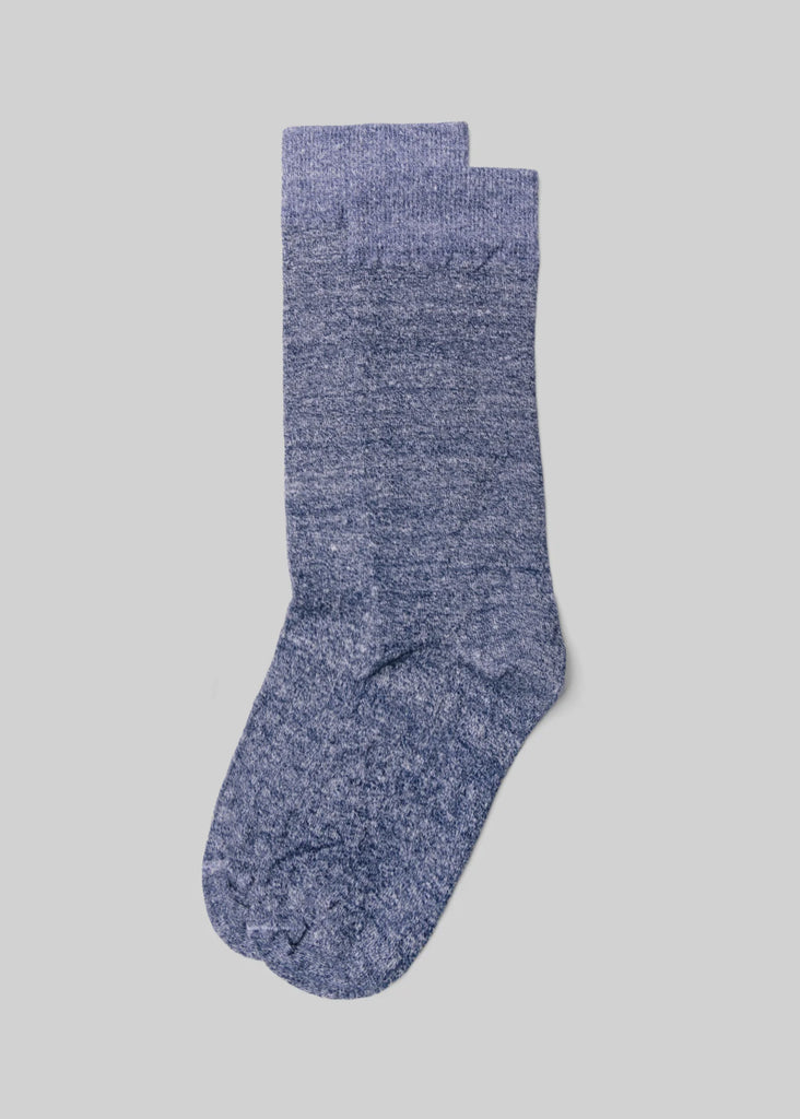 Linen Dress Sock Blue / One Size