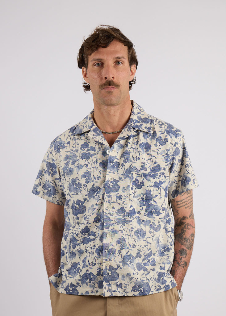 camp collar dress shirt Ikebana Camp Collar Shirt cream / xl