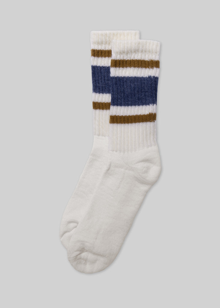 Men's Royal Blue and Golden Yellow Striped Socks