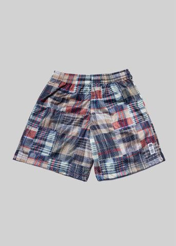 J. Press x American Trench Patchwork Madras Mesh Short