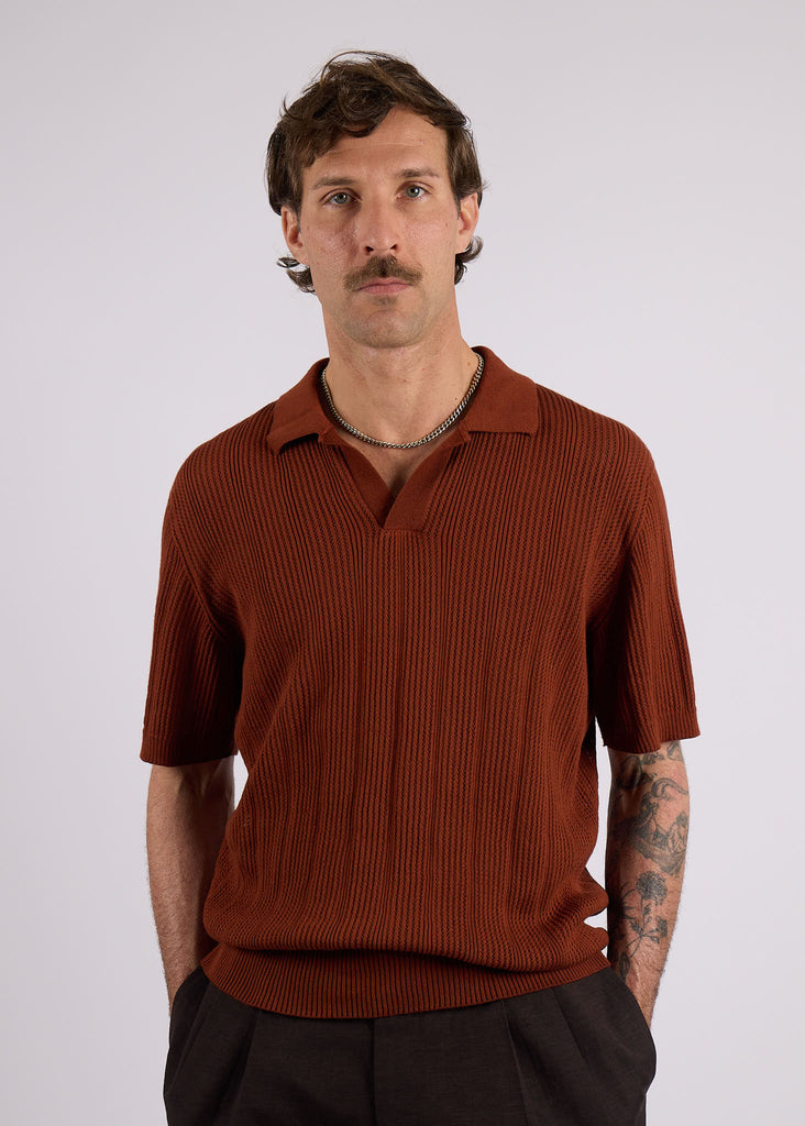 オーラリー FLAT YARN MESH KNIT POLO A9SP05GM AURALEE(オーラリー) / FLAT YARN MESH KNIT POLO/A9SP05GM/1/コットン