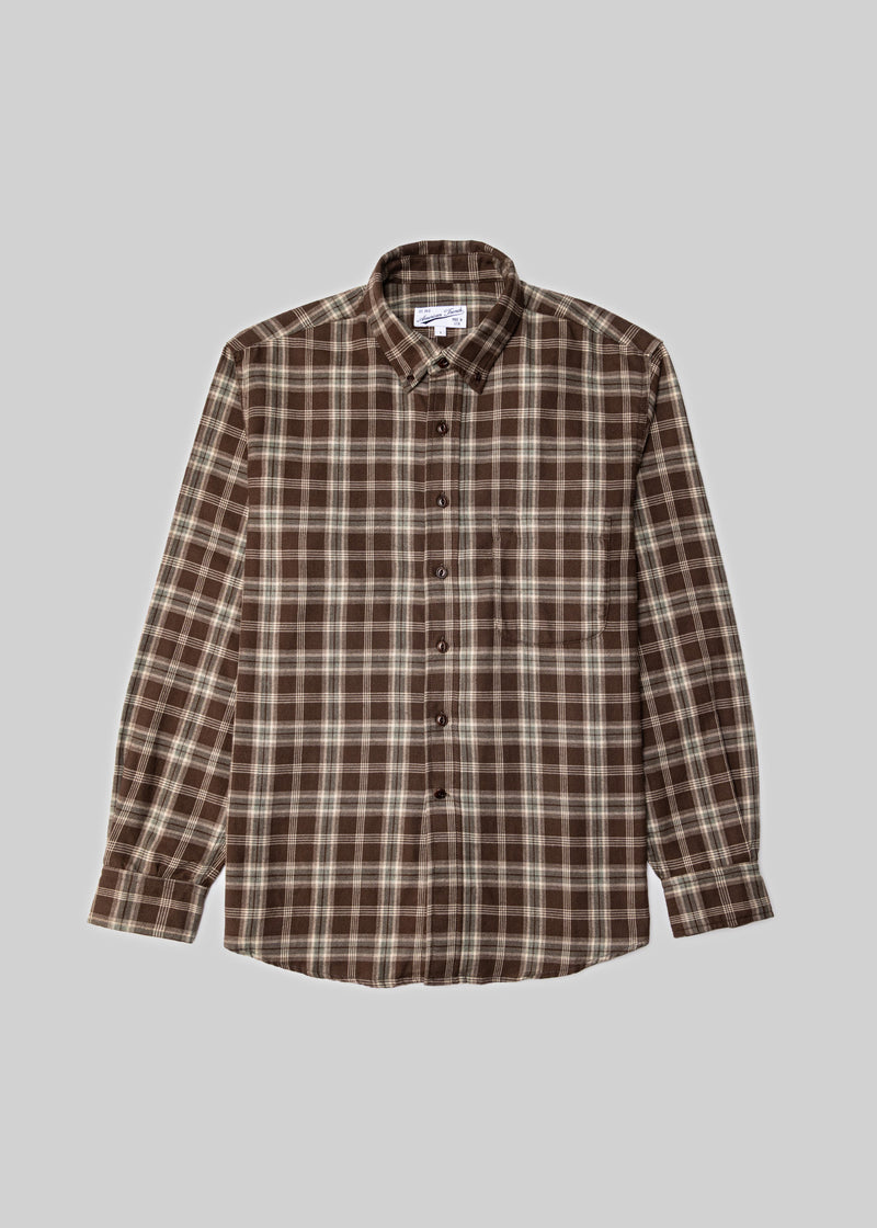 Brushed Plaid Button Down Shirt
