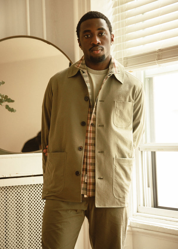 J. Press x American Trench Seersucker Chore Coat