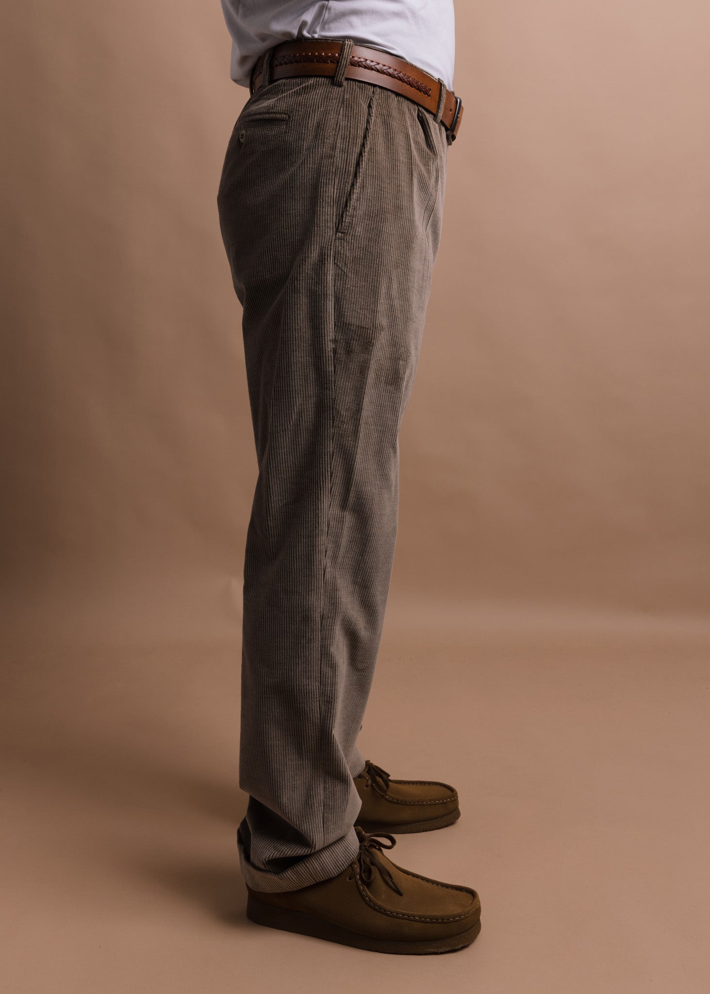 2-Pleat Corduroy Trousers in Golden Brown – Blue Owl Workshop