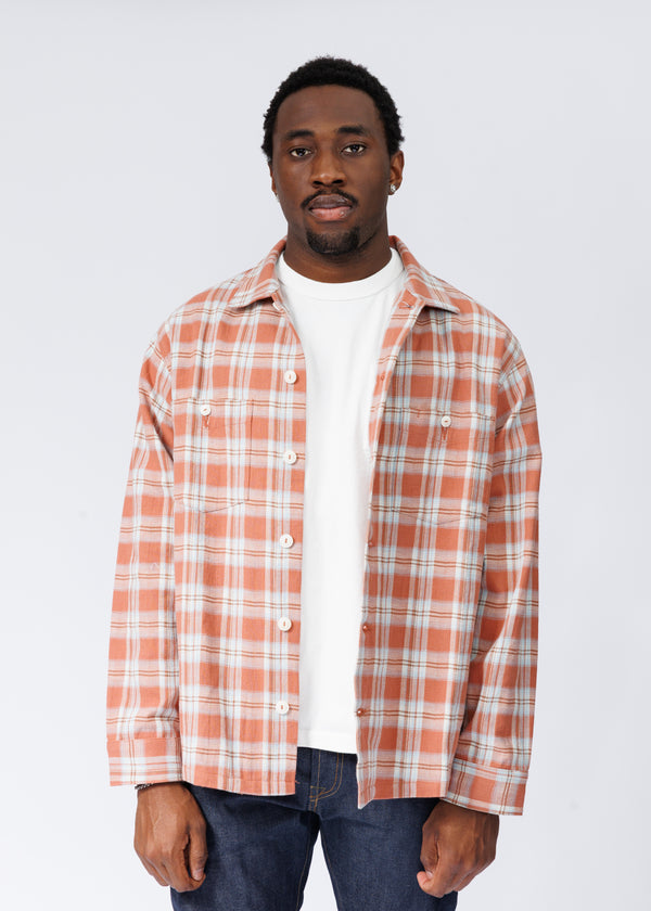 Herringbone Plaid Overshirt
