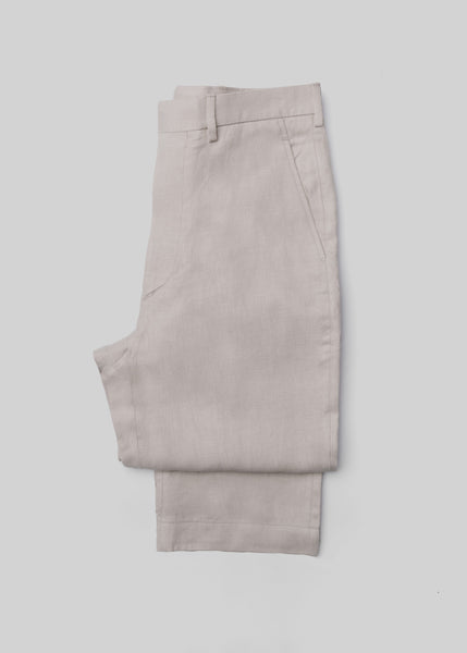 French Linen Flat Front Trouser