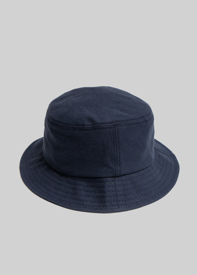 Cotton Linen Bucket Hat Navy / One Size