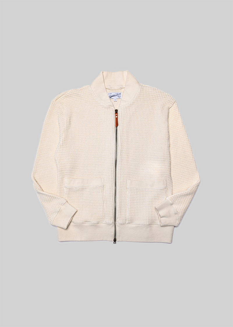 Waffle Knit Bomber Jacket