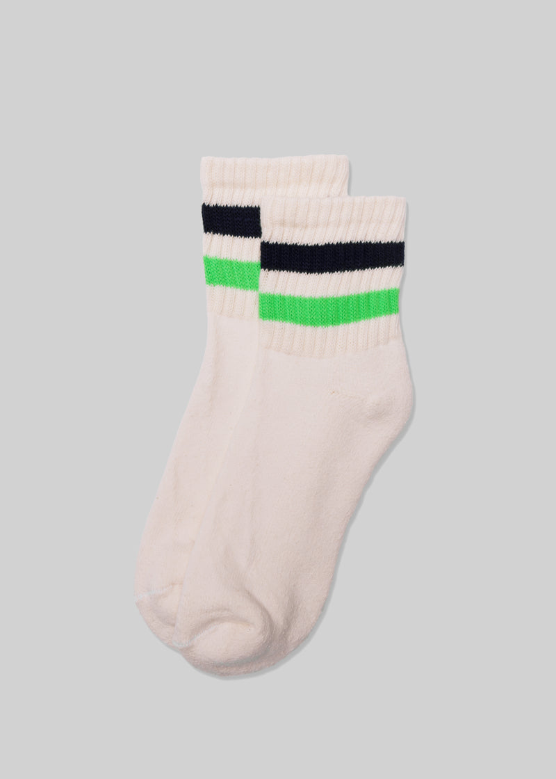 Green Striped Socks | Black