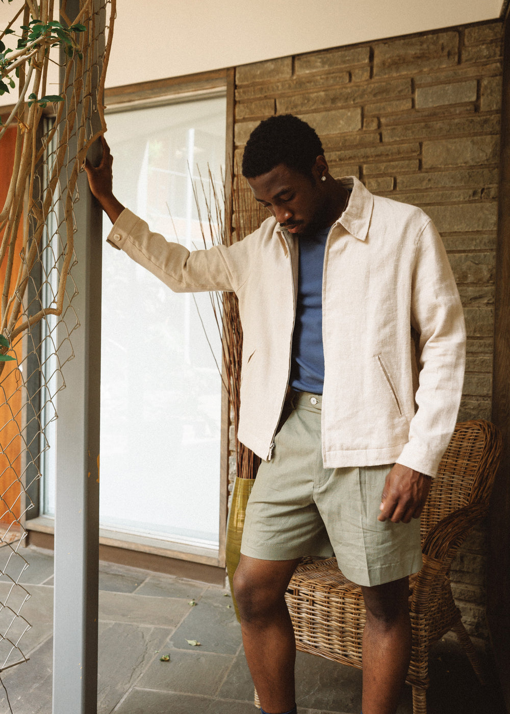 Cotton Linen Pleated Short