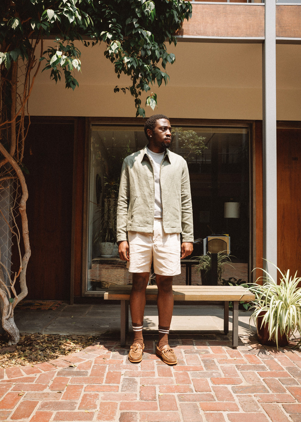 Cotton Linen Pleated Short